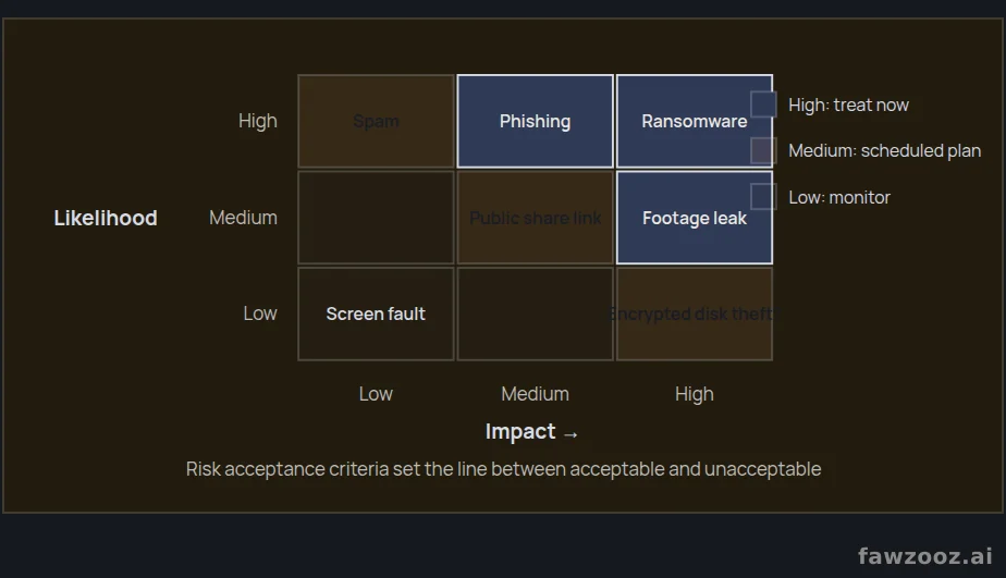 Likelihood and impact matrix with creative-industry examples