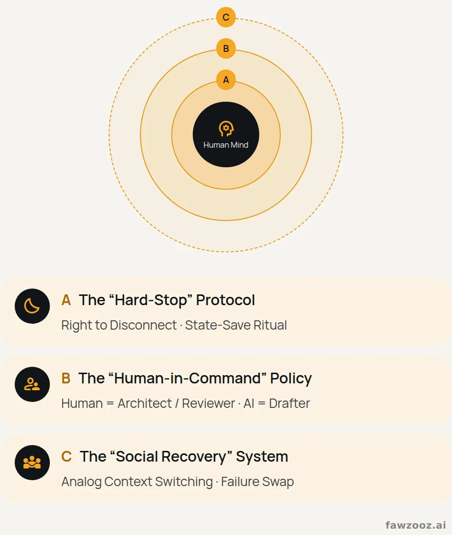 Three layered controls protect the Human Operating System.