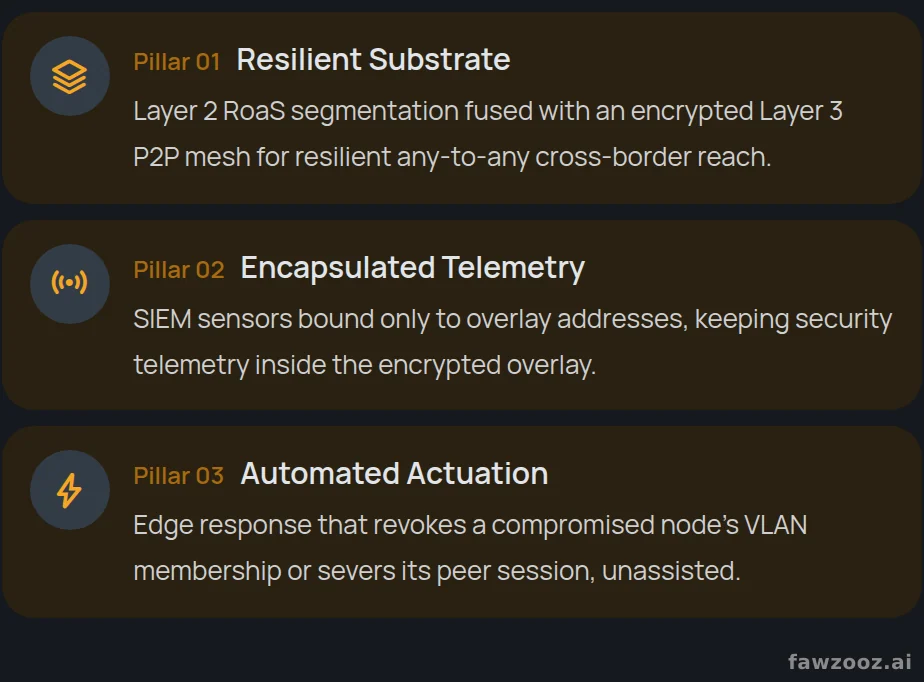 The three core pillars of the Cognitive SASE Architecture.