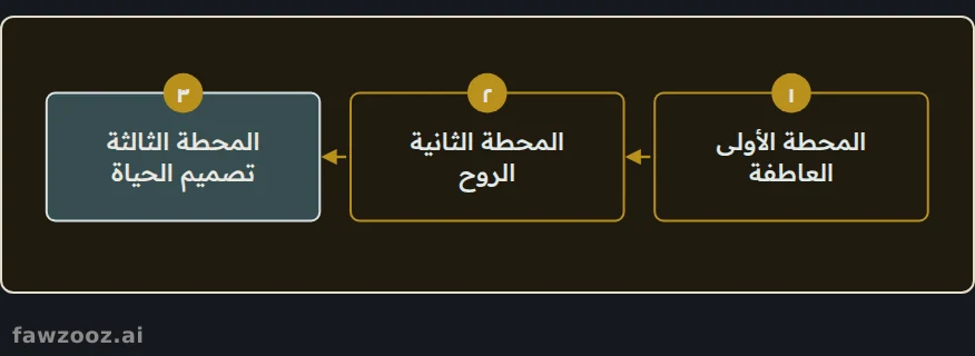 ثلاث محطات لرحلة واحدة: من فهم المشاعر، إلى صلة الروح بالله، إلى حياة مصممة بوعي.