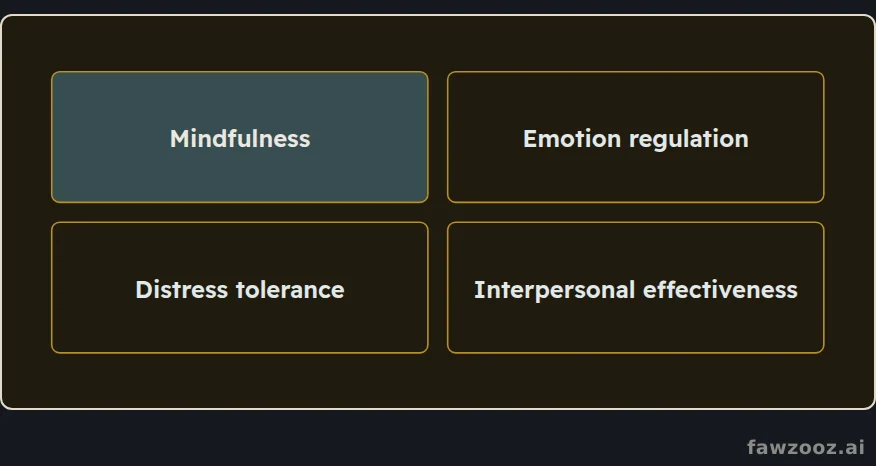 The four DBT skill sets: acceptance and change together.