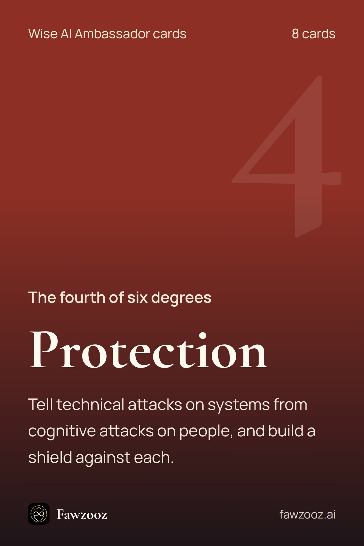 Protection · Cards for the fourth degree of the Wise AI Ambassador