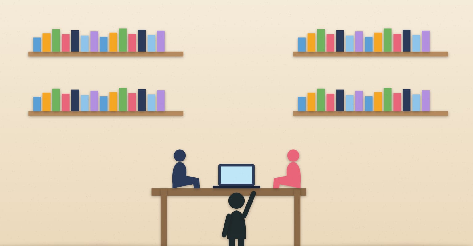 A drawing from the story “The Renewed Library Challenge”