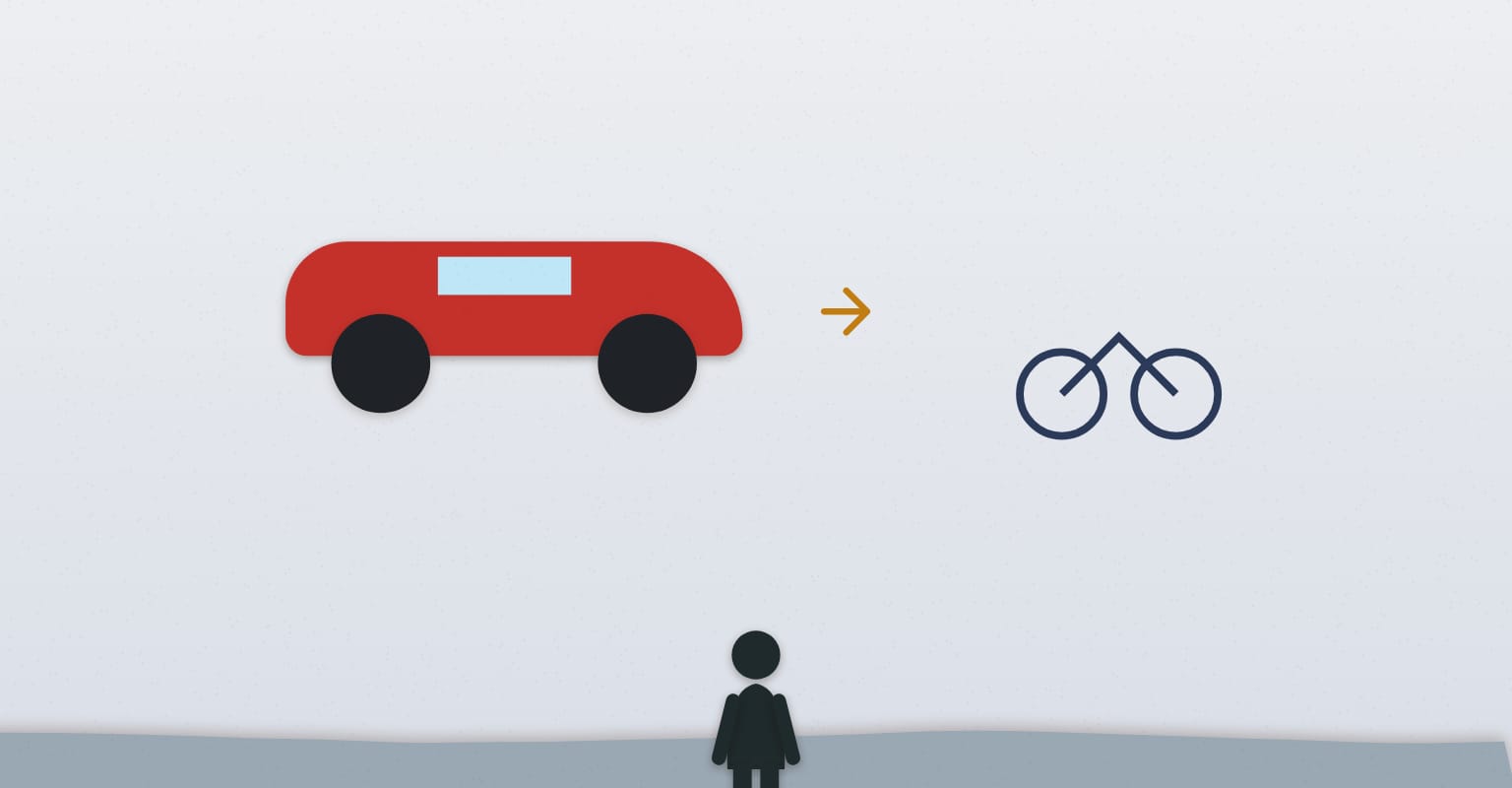 A drawing from the story “A Ferrari with Bicycle Brakes”